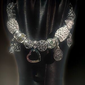 Elegant Silver Family Charm Bracelet